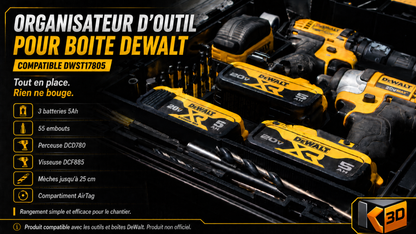 Organisateur intérieur pour boîte TSTAK DeWalt – Compatible DWST17805